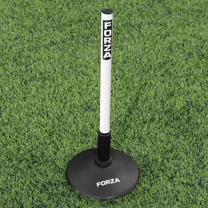 FORZA Slalom Agility Poles | Improve Endurance, Speed & Footwork | Color, Size & Rubber Base Options Available [8 Pack]