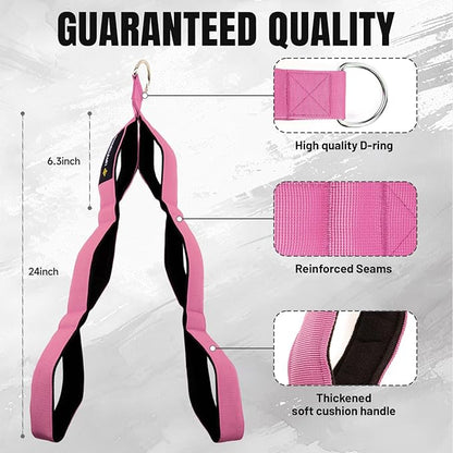 MANUEKLEAR Tricep Rope Cable Attachment Handles, Greater Range of Motion, Tricep Pull Down Rope for Push Downs, Crunches, Facepulls for Professional Gym