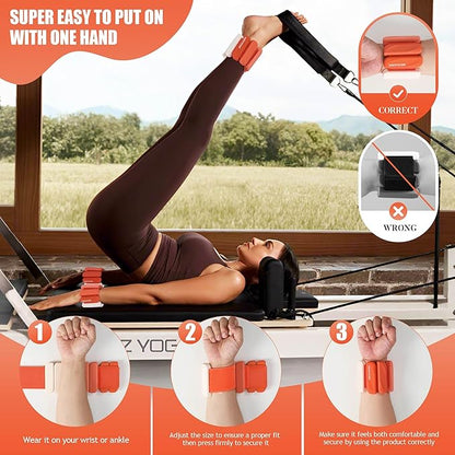 Ankle Weights Set of 2 (1 lb/2 lb Each) for Women Men Adjustable Wrist Bracelet for Home Gym Weighted Bangles Wristbands Leg Arm Weights for Walking Swimming Running Pilates Yoga Gym