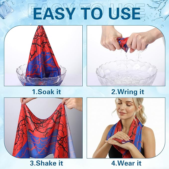 12 Pcs Cooling Towels 40"x12" Soft Breathable Chilly Microfiber Towel for Neck and Face Ice Towel Sweat Rag for Yoga Running Sport Gym Workout Camping Fitness Party Favors Team Gift