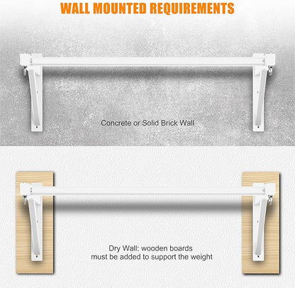 Pull Up Bar Wall Mounted, Heavy Duty 650 lbs Capacity Chin Up Bar, 48" Multi-Grip Strength Training Pull-up Bars, for Home Gym Garage/Backyard Total Body Workout, Ease Of Use Mounting