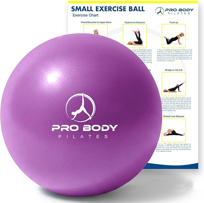 ProBody Pilates Small Exercise Ball - 9 Inch Workout Ball for Stability, Barre, Yoga, Core & Physical Therapy