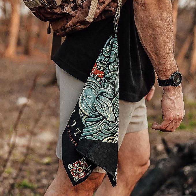 RokFit Gym & Golf Towel – Multi-Use, Quick-Dry, Durable Utility Towel with Bold Graphic and Carabiner Clip (You Will Prevail)