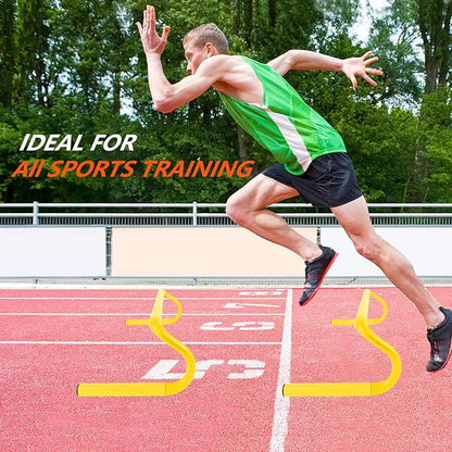 10 Pcs 6" Speed Agility Training Hurdles with 6 Marker Cone Durable Training Hurdle Agility Plyometric All Purpose Speed Hurdle Equipment for Athletes Soccer Basketball Football Practice