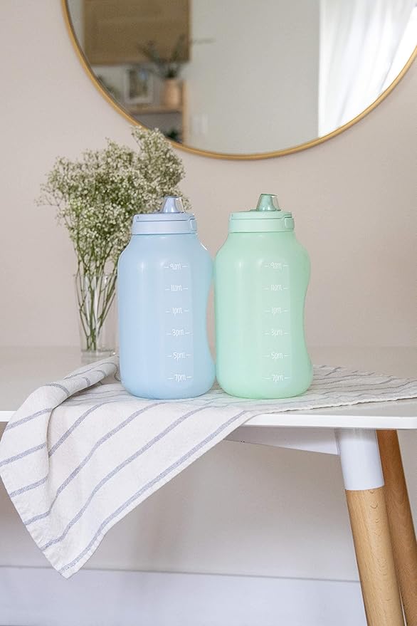 Ello Hydra 64oz Half Gallon Water Jug with Handle and Motivational Time Markers for All Day Hydration, Plastic Reusable Water Bottle with Straw and Locking, Leak Proof Lid, BPA Free
