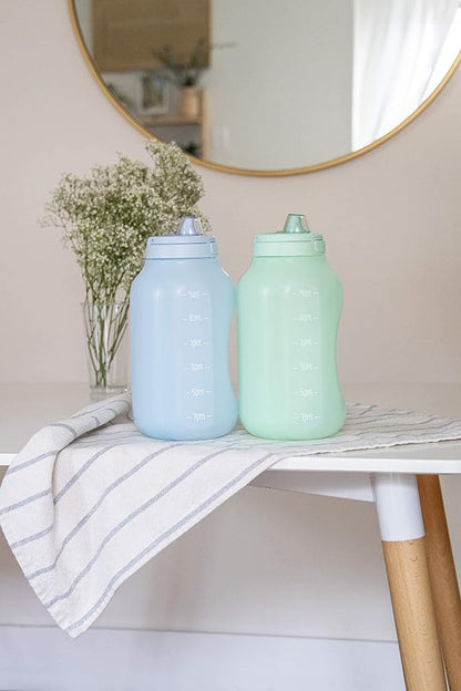 Ello Hydra 64oz Half Gallon Water Jug with Handle and Motivational Time Markers for All Day Hydration, Plastic Reusable Water Bottle with Straw and Locking, Leak Proof Lid, BPA Free