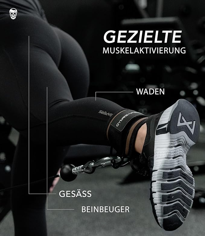 Gymreapers Ankle Straps For Cable Machine Kickbacks, Glute Workouts, Lower Body Exercises - Adjustable Leg Straps with Neoprene Padding