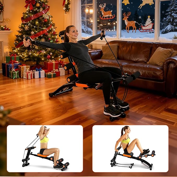 Multi Functional Adjustable Ab Trainer,Adjustable Ab Trainer Bench for Full Body Workout,Multi-Functional Sit Up Machine,Exercise Chair with 300 LBS Weight Capacity(US Fast Arrival)