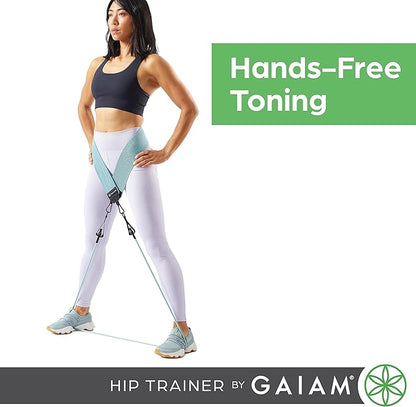 Gaiam Squat Band & Hip Trainer Set - Fabric Resistance Band with 3 Adjustable Resistance Tubes, Home Gym Equipment to Exercise Thigh, Leg, Hip, Glute, Booty & Core - Home Gym & Travel Workout Bands
