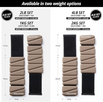 Wrist & Ankle Weights, Adjustable Bands for Women & Men Workouts, Set of 2 – 2lb or 4lb (1lb or 2lb each strap) Ideal for Runs, Jogs, Walks, Yoga, Dance, Pilates, Cardio, Aerobics, Strength Training