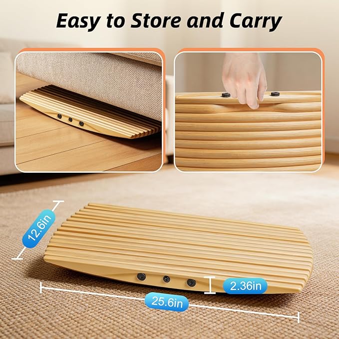 Wooden Balance Board, Non-Slip Wobble Balance Board Trainer for Standing Desk,Core Strength, Surfing, Skateboarding,Rocker Board for Home Gym, Fitness & Indoor Play