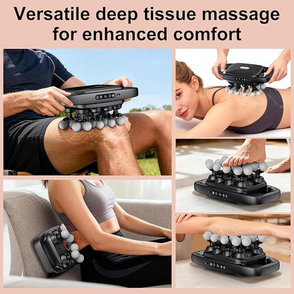 Deep Tissue Massager Gun for Back, Shoulder and Neck Pain Relief, Powerful Shoulders, Back Massager, Legs, Foot Massager & Full Body Muscle Recovery with 20 Massage Heads, 3 Modes & 30 Speed