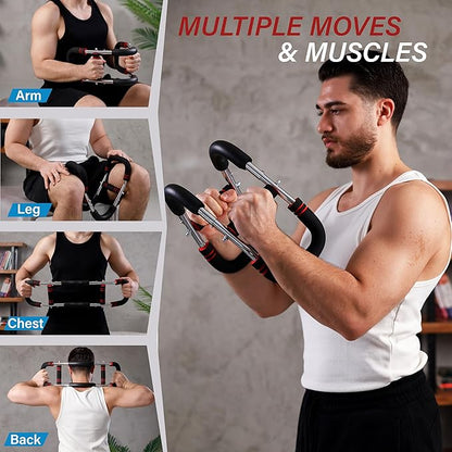 Adjustable Twister Arm Trainer – Modular Upper Body Resistance Trainer for Home Workouts, Multiple Resistance Options Available, with Grip & Finger Training Tools and Carry Bag