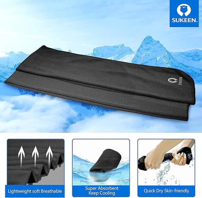 Sukeen 4Pack Cooling Towel (40"x12") for Neck and Face, Soft & Breathable Chilly Sports Towel, Quick-Drying Sweat Absorbing Cooling Neck Wraps Cooling for Yoga, Sport, Running, Workout