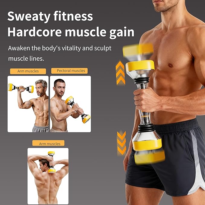 Shaking Weight Adjustable Dumbbell Set 22-66 lbs,Weight for Full Body Workout, Home Gym Equipment for Men & Women, Adjustable Weight for Arm & Core Training, Chest Exercise Equipment Fitness Dumbbells