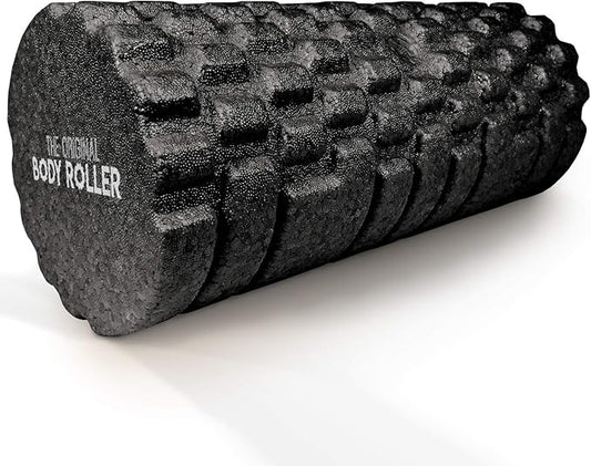 High Density Foam Roller Massager for Deep Tissue Massage of The Back and Leg Muscles - Self Myofascial Release of Painful Trigger Point Muscle Adhesions - 13" Black
