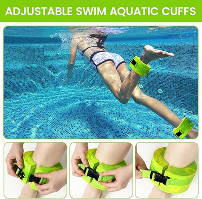 6 Pcs Aquatic Exercise Set Water Aerobics Set Large Mesh Beach Bag Pool Fitness Equipment Foam Water Dumbbell Ankle Swimming Weight Aquatic Swim Belt for Exercise Weight Loss