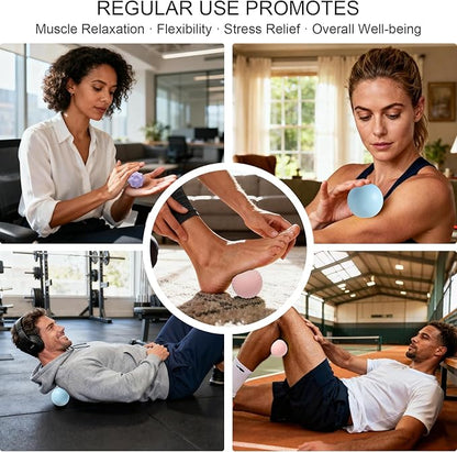 HODEMI Massage Ball Set, 3 Pack Lacrosse Ball, Textured Massage Ball & Trigger Point Ball for Deep Tissue Muscle Massage and Myofascial Release for Back, Neck, Shoulder, Leg and Foot with Mesh Bag