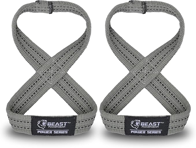 Figure 8 Lifting Strap- Strongman 10-14" Deadlift Straps- True Grip Support & Heavy Duty Wrist Straps for Weightlifting Women Men- Hand Straps for Weight Lifting Figure 8 Straps for Gym Workout