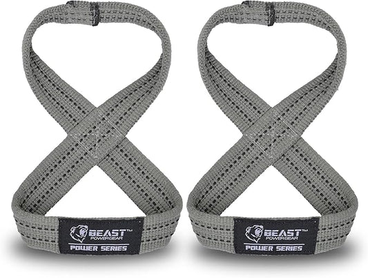 Figure 8 Lifting Strap- Strongman 10-14" Deadlift Straps- True Grip Support & Heavy Duty Wrist Straps for Weightlifting Women Men- Hand Straps for Weight Lifting Figure 8 Straps for Gym Workout