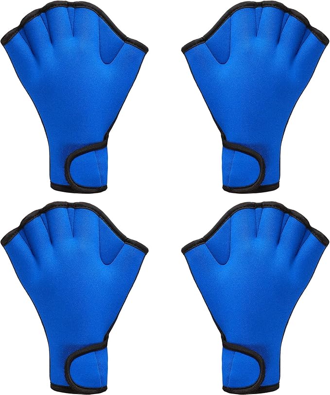 Sumind 2 Pairs Swimming Gloves Aquatic Training Gloves Neoprene Mittens Webbed Fitness Water Aerobics Resistance Training for Women Men Swimming Diving