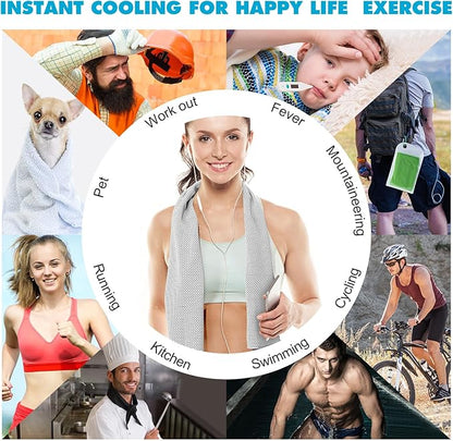 Honoson 20 Packs Cooling Towel, 43" x 16" Ice Towel for Neck and Face Microfiber Breathable Sport Sweat Rag for Gym, Yoga, Travel, Camping, Running, Fitness, Workout & More Activities