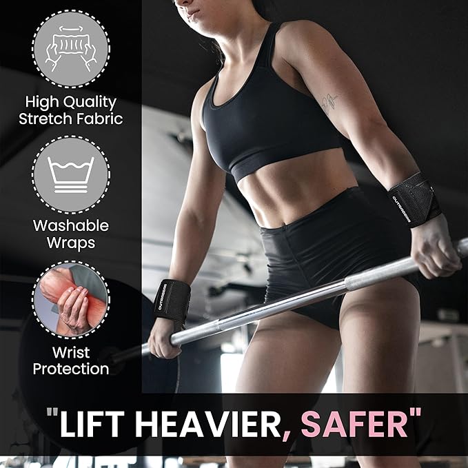 18" OG-Grade Wrist Wraps for Weightlifting – Heavy Duty Wrist Support with Thumb Loop & Lockdown Strap – Wrist Straps for Powerlifting, Bench Press & Gym Training