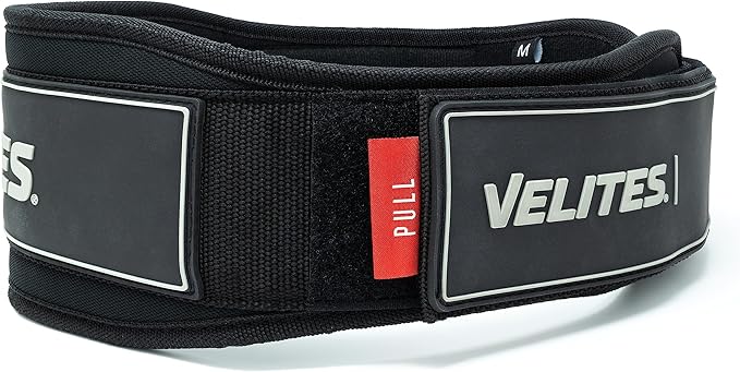 Velites - Weightlifting Lumbar Support Belt - Official of the Royal Spanish Weightlifting Federation - Extra-adherent Velcro - For Deadlifts, Squats, Snatches and Cleans