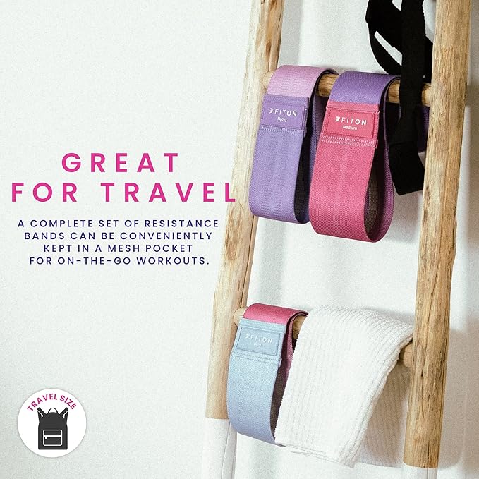 FitOn Sculpt Resistance Bands for Exercise - Workout Bands Set for Women and Men, Non-Slip Yoga & Pilates Equipment with Knitted Rubber, Home Fitness Gear for Thighs, Glutes, Legs, 3-Pack, Multi-Color