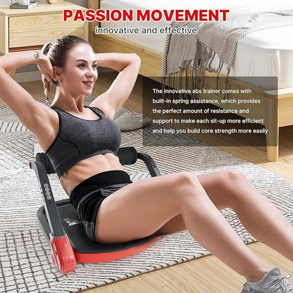 Ab Workout Equipment,Ab machine with Resistance Bands for Stomach Workout,Ab Crunch Machine Sit Up Machine with 4 Adjustable Resistance for Home Exercise,330 LBS Weight Capacity