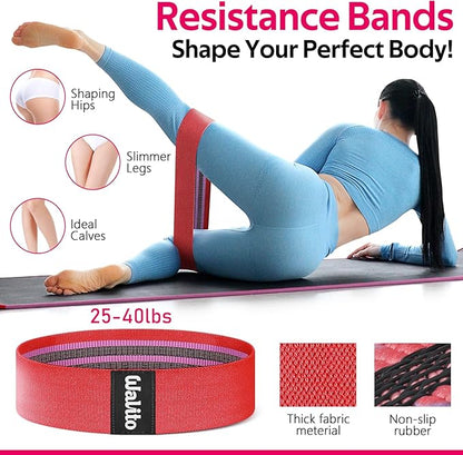 WALITO 8Pcs Barbell Pad Set for Hip Thrust - Squat Pad,Gym Accessories for Women with Bar Bad,Bench Press, with Gym Ankle Straps,Resistance Bands for Working Out,Lifting Strap,Carry Bag