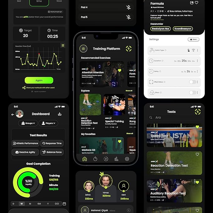 Reaction Training Platform - Improves Reaction Time, Speed, Agility & Coordination for Athletes, Trainers, Physical Therapists - AI Powered Smart Training