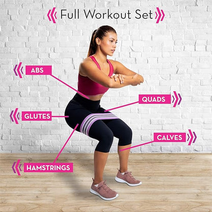 Pilates Bar Kit with Resistance Bands (Up to 100lbs) - Portable Home Gym Equipment for Squats, Yoga, and Full Body Toning - 3-Section Steel Bar + Fabric Booty Band