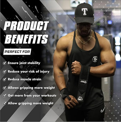 Beast Power Gear Wrist Wraps for Weightlifting 18” Premium Quality Wrist Support for Bodybuilding Heavy Duty Thumb Loop Powerlifting, Strength Training for Men and Women