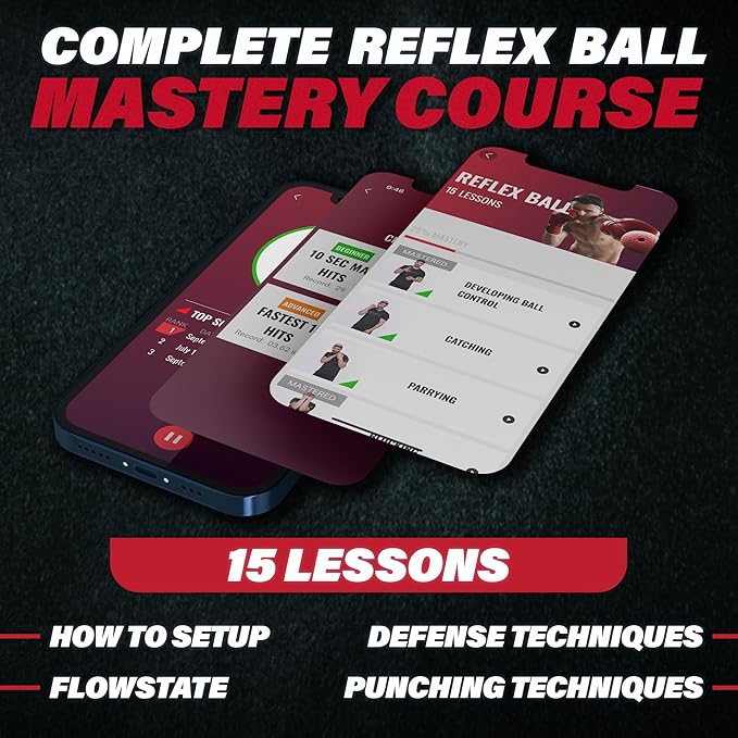 Champs MMA Boxing Reflex Ball with Punch Counter App | Boxing Equipment - Speed, Agility & Reflex Training | Hand Eye Coordination Training |Adjustable Headband| MMA Gear for Adults & Kids (Advanced)