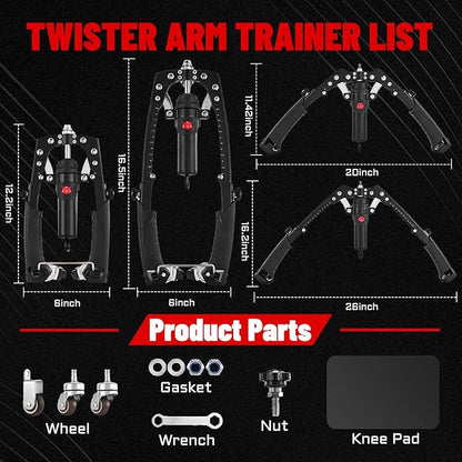 Hydraulic Twister Arm Trainer & Ab Roller, 2-in-1 Adjustable Chest Workout Equipment for 22-440lbs Resistance, Full Body Trainer for Men & Women