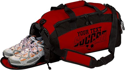 Personalized Soccer Duffel Bag with Shoe Compartment – Custom Name Sports Bag for Boys & Girls – Soccer Practice & Travel Gear Bag
