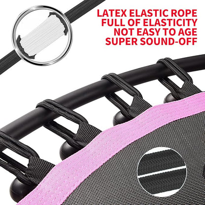 Newan 40"-48" Silent Mini Trampoline Fitness Trampoline Bungee Rebounder Jumping Cardio Trainer Workout for Adults-Max Limit 330lbs