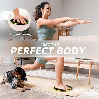 ZILLEEN Exercise Sliders for Working Out Fitness Discs for Pilates Women Men, 2 Pack