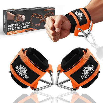 Wrist Cuffs for Cable Machines – Padded & Adjustable Straps for Lateral Raises, Tricep Pushdowns & Strength Training