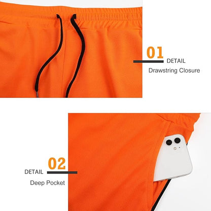 Surenow Mens Running Gym Shorts 3 Inch Breathable Lightweight Athletic Sport Shorts Training Workout Shorts with Pockets