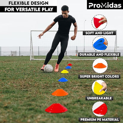 Disc Soccer Cones for Training Kids - 200,100,50 Small Plastic Cones for Sports Training - Flexible Conos for Soccer Practice Equipment, Basketball & Football Drills Equipment