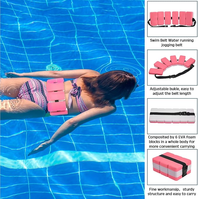 5 Pcs Pool Aquatic Exercise Set Including 2 Lightweight Water Dumbbells, 2 Ankle Swimming Weights, and Swim Belt Water Exercise Equipment for Aquatic Aerobics