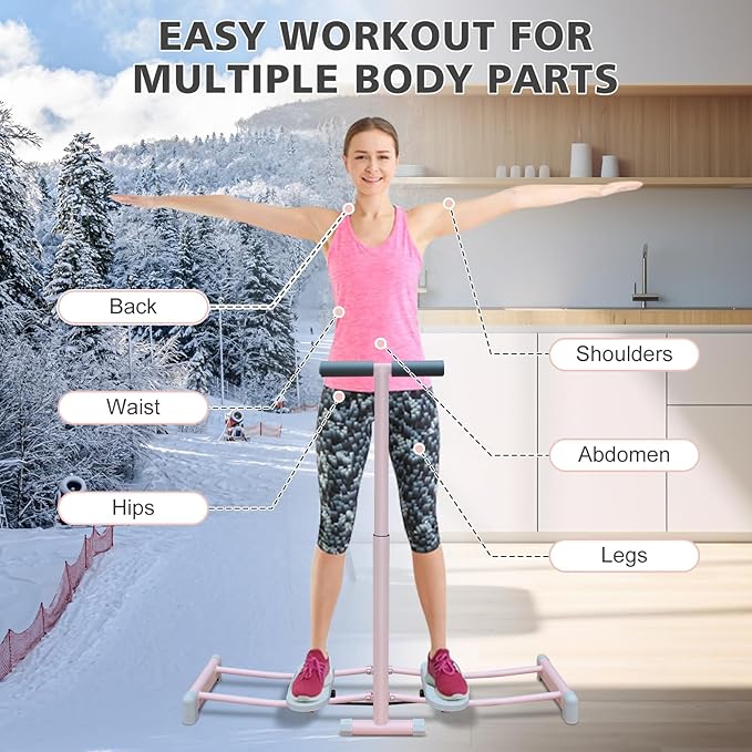 Foldable Leg Exercise Machine，Height Adjustable Resistance Bands Machine Exercise Equipment for Leg Pelvic Floor Muscle Workout，Core Strength Training for Home