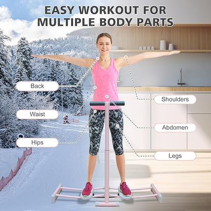 Foldable Leg Exercise Machine，Height Adjustable Resistance Bands Machine Exercise Equipment for Leg Pelvic Floor Muscle Workout，Core Strength Training for Home