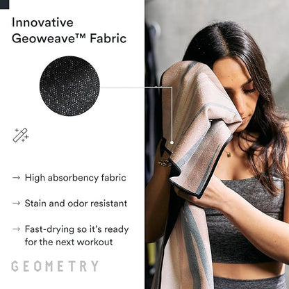 GEOMETRY Double-Sided Gym Towel for Working Out - Compact & Quick Dry, Super Absorbent Microfiber Sweat Towel - Premium Microfiber for Gym - Zig, 16" x 30", 1 Piece