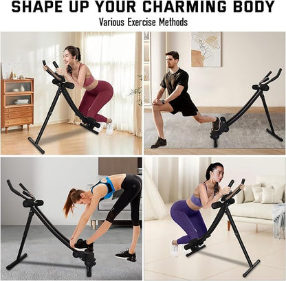 Ab Workout Equipment, Adjustable Ab Machine Full Body Workout for Home Gym, Strength Training Exercise Equipment for Body Shaping Foldable Waist Trainer Suitable for Beginner Max 440LBS