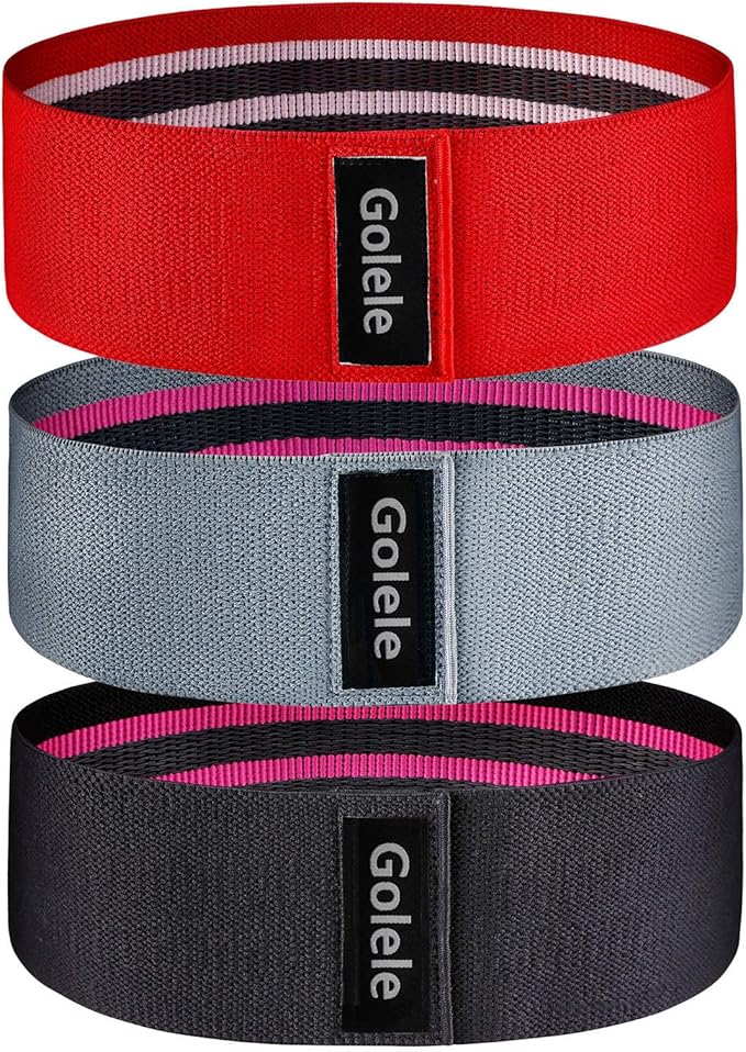 Resistance Bands for Working Out 3 Booty Bands- Light Medium Heavy Fabric Exercise Bands for Home Gym, Full Body Workouts, Legs, Hip, Glutes, Arms, Yoga, Latex Fitness Bands for Women and Men