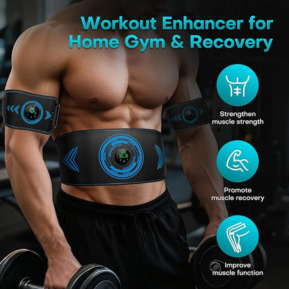 EMS Muscle Stimulator, Electronic ABS Stimulator Muscle Toner Trainer for Abdominal/Arms/Legs, FDA Cleared Ab Fitness Strength Training Workout Equipment for Men and Women