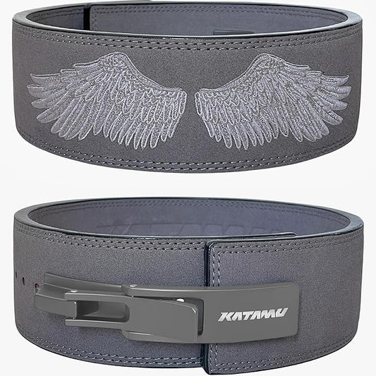 Katamu Premium Leather Lever Weightlifting Belt – Secure Steel Lever, Powerlifting Support for Deadlifts, Squats & Heavy Lifts - Be A Hero